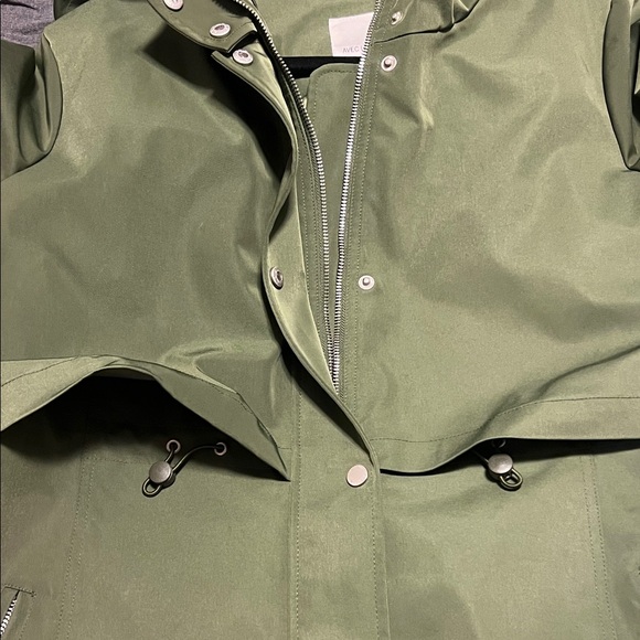 Avec Les Filles Dark Green Hooded Trench Coat - Picture 4 of 7